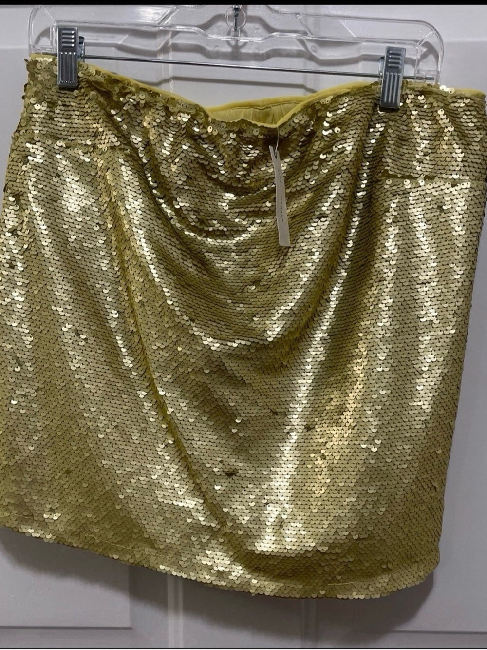 Anthropologie Gold Sequin Strapless Glam Tube Top Size M